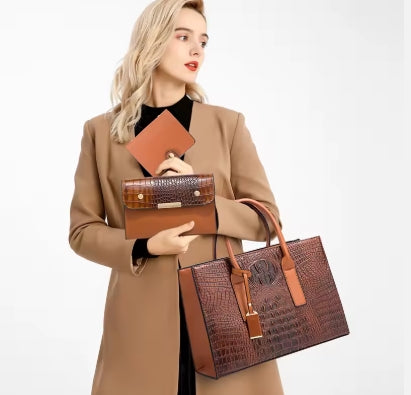 🔥 L'Ensemble Croco 3-en-1 : Le Kit d'Accessoires Qui Fait de Toi la Patronne !