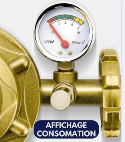 Détendeur de gaz intelligent avec manomètre intégré et coupure automatique
