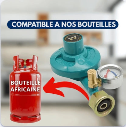 Détendeur de gaz intelligent avec manomètre intégré et coupure automatique