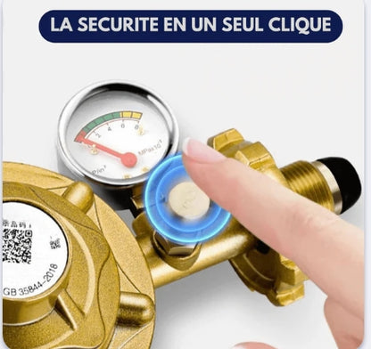 Détendeur de gaz intelligent avec manomètre intégré et coupure automatique