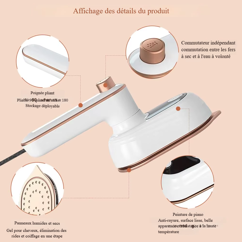 1⚡ Mini Fer à Repasser Électrique — Le secret d’un style impeccable, où que vous soyez ! ⚡